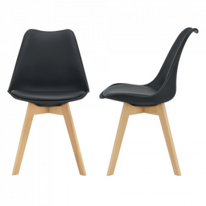 Scaune design, set 2 buc, 81 x 49 x 57 cm, negru - P67291226