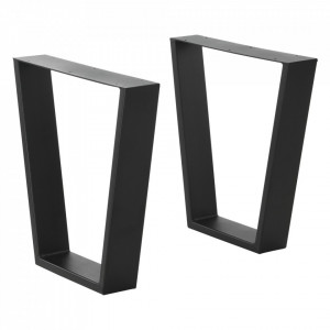 Set 2 picioare masa, negru mat, 25 - 40 x 43 cm, 100 Kg - P76473415