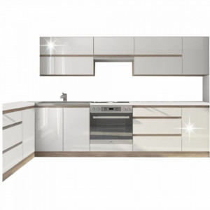 Set de bucătărie,sonoma/alb lucios - TP338834