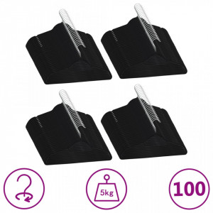 Set de umerase anti-alunecare, 100 buc., negru, catifea - V289922V