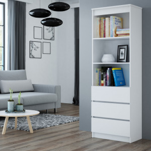 TERAA104 - Raft, biblioteca 60 x 35 x 180 cm, Alb-Mat