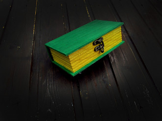Carte de lemn mica, verde, cadou cu mesaj personalizat