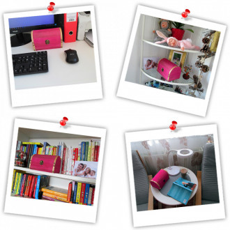 Cadou personalizat mesaj in sticla in cufar mare roz