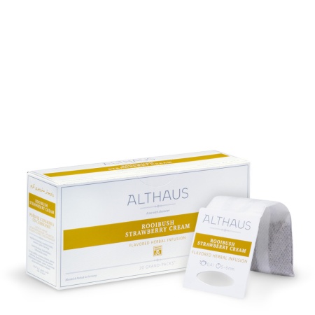Althaus Grand Pack Rooibush Strawberry Cream: Rooibos Aromat, T-Bag, 20 plicuri in cutie, 4g in plic