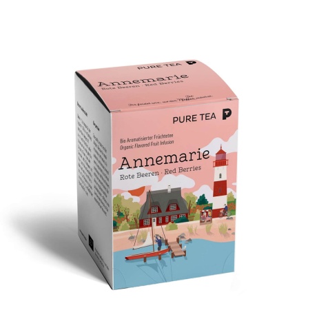 Pure Tea Bio Pyra Annemarie Red Berries - infuzie de fructe, in plic transparent, 3 gr/plic, 15 plicuri in cutie