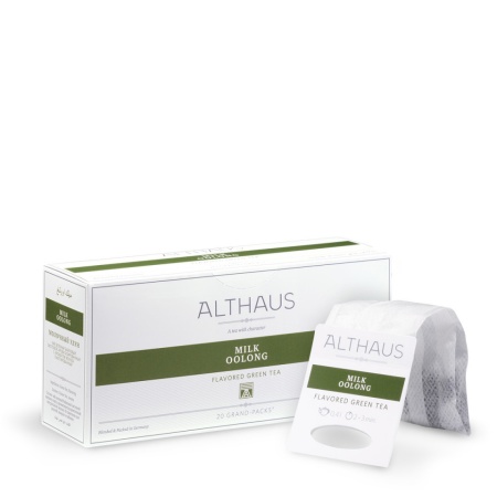 Althaus Grand Pack Milk Oolong : Ceai Verde Semi-Fermentat, T-Bag, 20 plicuri in cutie, 4g in plic