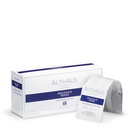Althaus Grand Pack Mountain Herbs: Ceai Negru Aromat, T-Bag, 20 plicuri in cutie, 4g in plic
