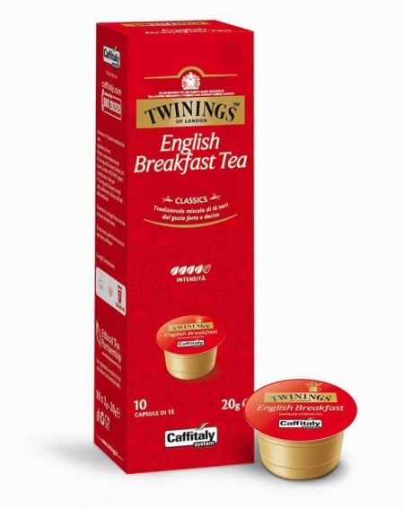 Caffitaly Capsule cu Ceai TWININGS ENGLISH BREAKFAST, potrivite pentru aparatele Cafissimo
