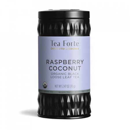 Raspberry Coconut - Ceai negru organic zmeura, cocos, petale de trandafir
