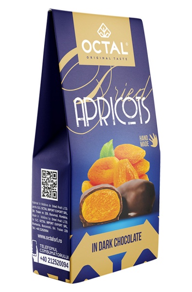 Caise uscate in ciocolata neagra Octal Original Taste 100g
