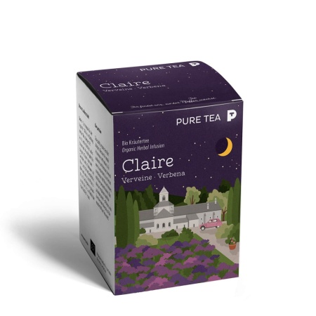 Pure Tea Bio Pyra Claire Verbena - infuzie deplante cu note de citrice, in plic transparent, 3 gr/plic, 15 plicuri in cutie