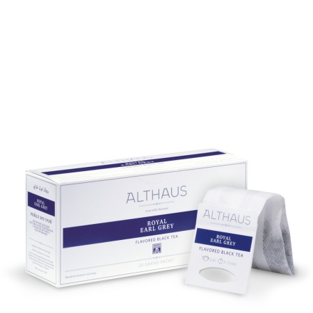 Althaus Grand Pack Royal Earl Grey: Ceai Negru cu Aroma de Bergamota, T-Bag, 20 plicuri in cutie, 4g in plic