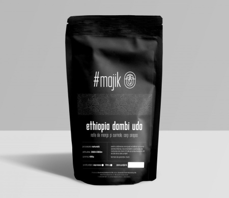 Cafea Boabe Proaspat Prajita #majik, Origine Ethiopia Dambi Udo, Disponibil 250gr si 400gr, Mango si Curmale, Corp Siropos