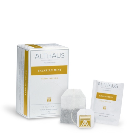 Althaus Deli Pack Bavarian Mint: Ceai de Menta, 20 plicuri în cutie, 1,75g ceai în plic din hartie