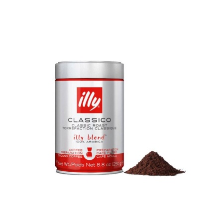Cafea Macinata Illy, 250 g, mediu prajita, gust dulceag cu note de caramel, floare de portocal si iasomie
