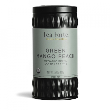 Green Mango Peach - Ceai verde organic cu mango, piersica, honeybush, frunze de menta si ghimbir