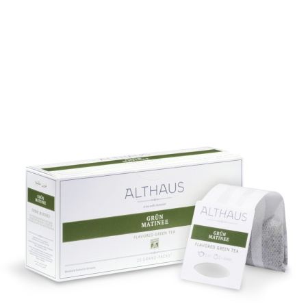 Althaus Grand Pack Green Matinee: Ceai Verde Aromat, T-Bag, 20 plicuri in cutie, 4g in plic