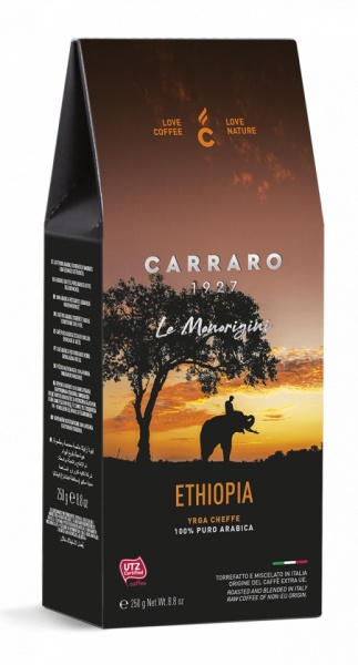 Carraro Cafea Macinata Origine Etiopia, Pachet 250 gr