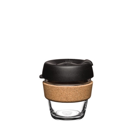 KeepCup Brew Cork Cana Reutilizabila din Sticla Securizata cu Banda din Pluta