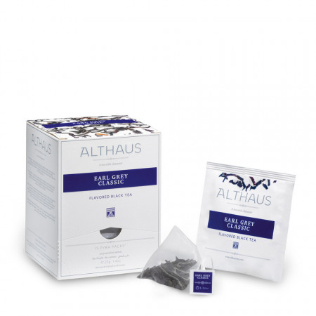 Althaus Pyra Pack Royal Earl Grey: Ceai Negru cu aroma de bergamota, 15 plicuri in cutie,2,75g ceai in plic din matase