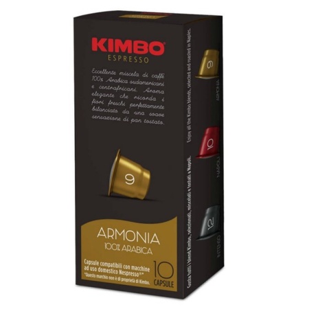 Capsule cafea Kimbo Armonia compatibil Nespresso, , 10 capsule, 58 g, note de paine prajita