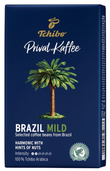 Cafea Macinata Tchibo Privat Kaffee BRAZIL MILD GRANDE, 250g, Aroma Bogata, Note de Nuci, BRAZILIA