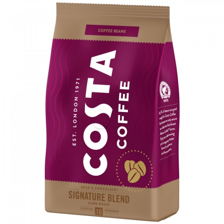 Costa Signature Blend Dark Roast, Cafea Boabe, 500g, Gust intens cu note de ciocolata, prajire intensa