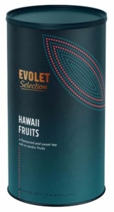 Ceai EVOLET Selection infuzie TUB- Hawaii fruit, 250g ceai in tub din carton, fara coloranti