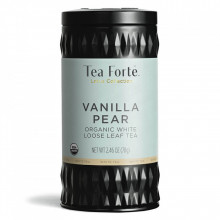 Vanilla Pear - ceai alb organic cu ghimbir, lamaita, lemongrass, gutuie, petale de albastrele, bucati de pere si pastai de vanilie
