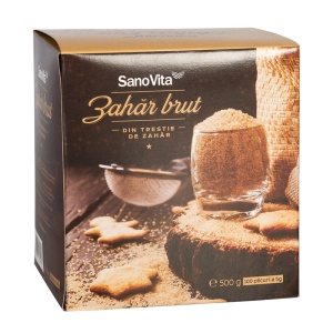 Zahar Brut din Trestie de Zahar SanoVita, Cutie de 100 plicuri de 5g