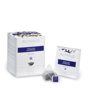 Althaus Pyra Pack English Superior: Ceai Negru, 15 plicuri in cutie,2,75g ceai in plic din matase
