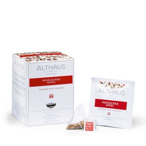 Althaus Pyra Pack Persian Apple: Ceai de Mere Verzi cu Lamaie, 15 plicuri in cutie,2,75g ceai in plic din matase