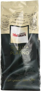Cafea Boabe Molinari Qualita Platino, Punga 1kg, Amestec, Arabica 60%, Robusta 40%, O Cafea Traditionala