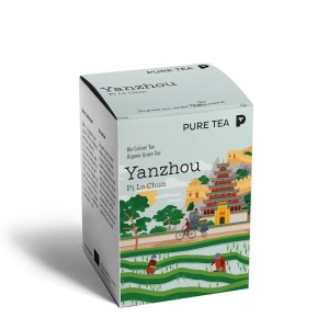 Pure Tea Bio Pyra Yanzhou Pi Lo Chun - ceai verde chinezesc in plic transparent, 3 gr/plic, 15 plicuri in cutie