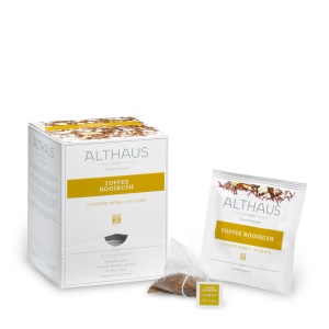 Althaus Pyra Pack Toffee Rooibush: Ceai Rooibush, 15 plicuri in cutie,2,75g ceai in plic din matase