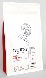 GUIDO Cafea Proaspăt Prăjită BRAZILIA IRMAS PEREIRA, 250g, Note de Cacao și Arahide, Corp Abundent și Plin, Espresso, Moka pot si Ibric