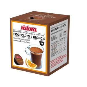 Ristora Capsule Cafea Ciocolata cu Portocale, tip Dolce Gusto, set- 10 buc
