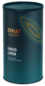 Ceai EVOLET Selection infuzie TUB - Ginger Lemon, 250g ceai in tub din carton, ghimbir si lamaie