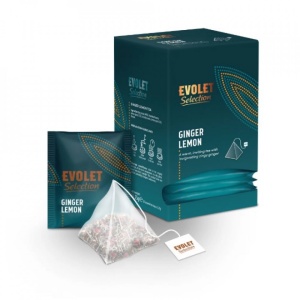CEAI EVOLET Selection Pyramid Ghimbir si Lamaie, 25 plicuri, Plic Piramida, Greutate Plic 2.25g