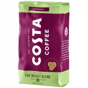 Costa Bright Blend, Cafea Boabe, 1kg, Gust Plin cu Note de Miere, 100% Arabica