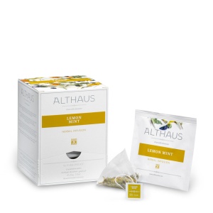 Althaus Pyra Pack Lemon Mint: Infuzie Herbal, 15 plicuri in cutie, 2,75g ceai in plic din matase