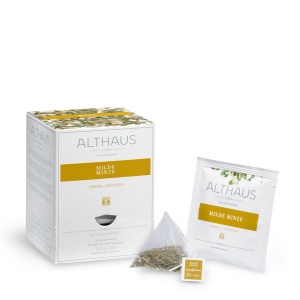 Althaus Pyra Pack Mild Minze: Ceai de Menta, 15 plicuri in cutie,2,75g ceai in plic din matase