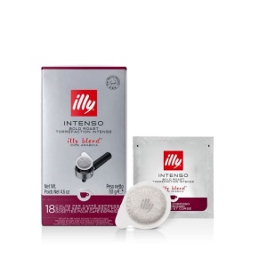Cafea Cialde ESE Illy Intenso Dark Roast, 18 monodoze /paduri, gust intens, note de cacao si fructe uscate