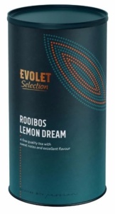 Ceai EVOLET Selection infuzie TUB- Rooibos Lemon Dream, 250 grame de ceai in tub de carton, pentru zile frumooase