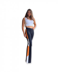 Pantaloni sport negru-portocaliu