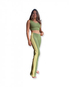 Pantaloni sport dungă galbenă