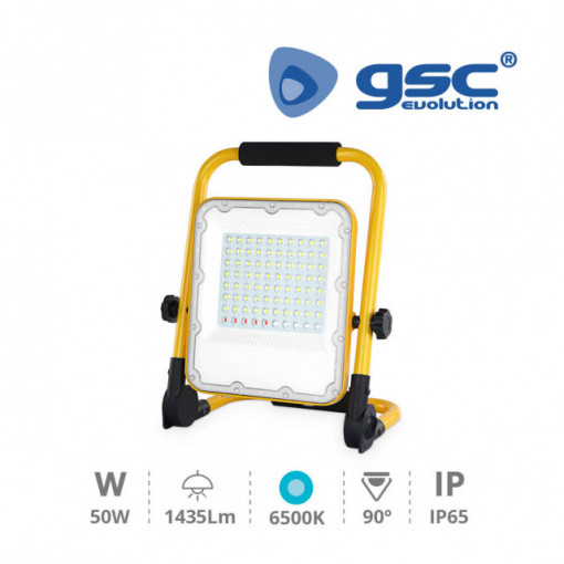 202605002 - Projetor LED com saída USB de bateria 50W 6500K para luz de emergência 8433373042667