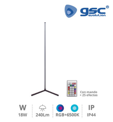 204405001 - Candeeiro de pé com controlo e sensor de som rítmico 18W RGB + 6500K