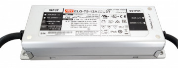 203246.175 - Drive CC+CV 75W 12Vdc Ajust. IP65 Mean Well ELG-A - Quant. fornecida = 1 un