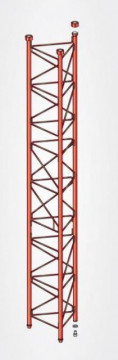 3132 -8424450136829 TELEVES - Lanço Intermédio reforçado Torre 450 Zinco+Vermelho 3m